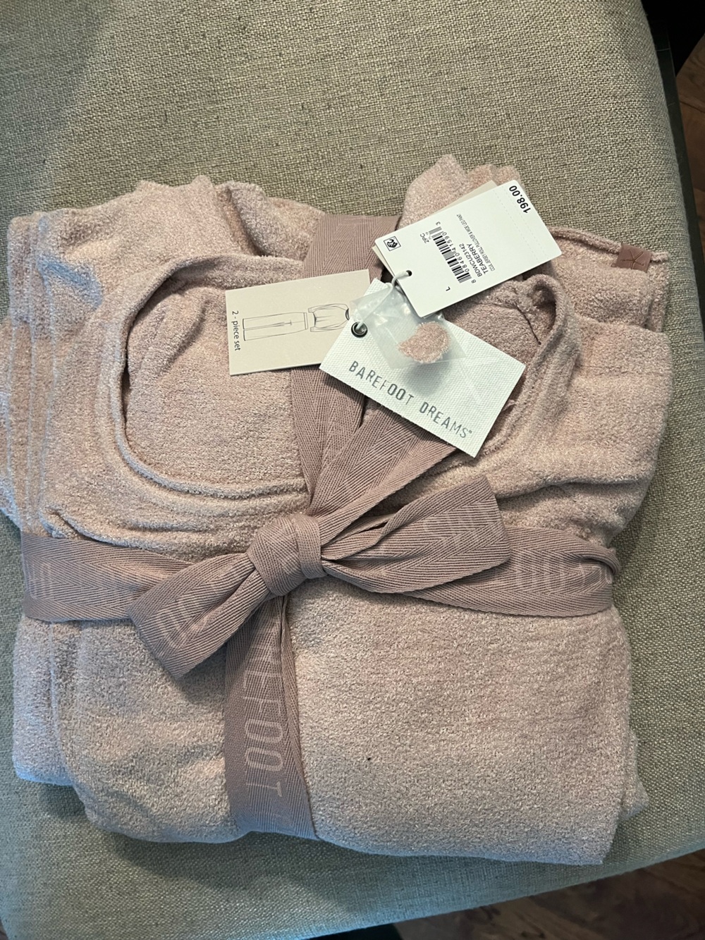 Barefoot Dreams Women's Dusty Taupe Plush Wrap Robe